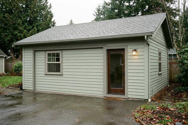 Bellingham garage after conversion to a finished studio unit